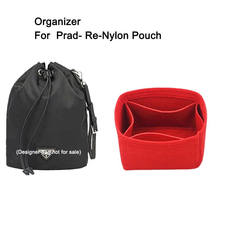 Insert Bag Organizer Inner Liner Fit For Drawstring Bucket Bag,Liner For Prad Re-Nylon Pouch