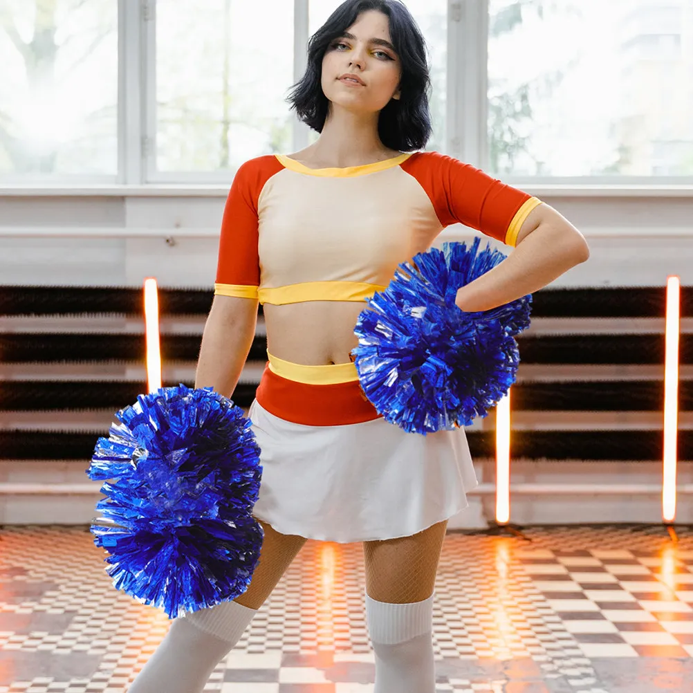 

2 шт. легких помпонов для черлидинга из ПЭ-материала, ярких цветов, ручные аксессуары для поддержки на танцах, гимнастике, спортивных мероприятиях