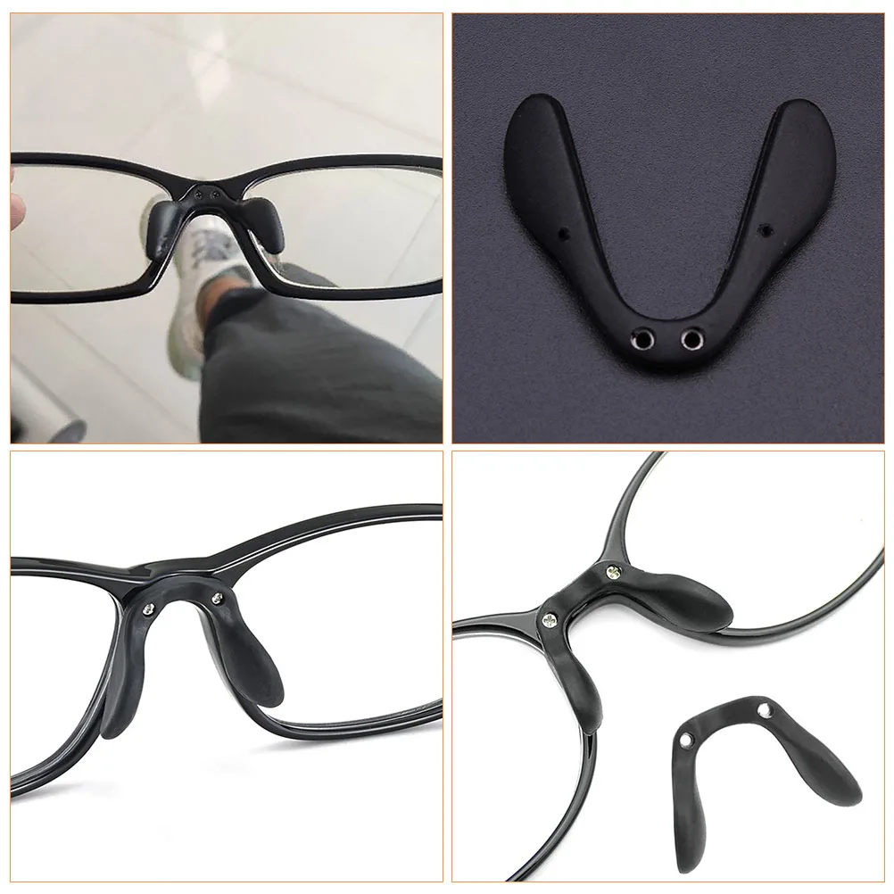 

4pcs Pads For Glasses Supple Adjustable Eyeglass Cushions High Grade Metal Rubber Material Comfortable Safe Support For Cycling