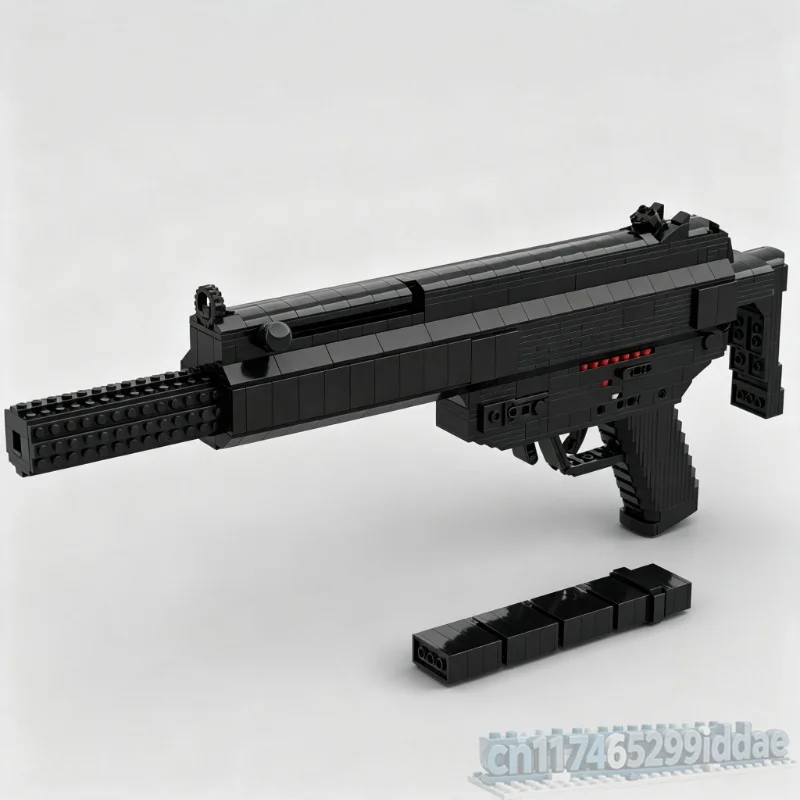 NEW 1538 PCS Black Submachine Ornament Model Custom Building Blocks DIY Assembly Desktop Collection Display Decor Popular Gifts