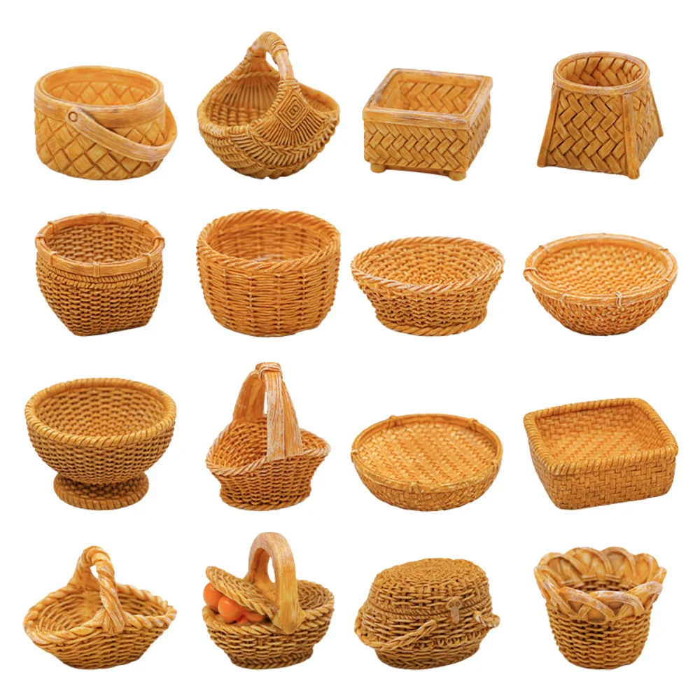 Lightweight Simulation Basket Shooting Scenery Rattan Basket For Micro Landscape Photography Props Tabletop Decor