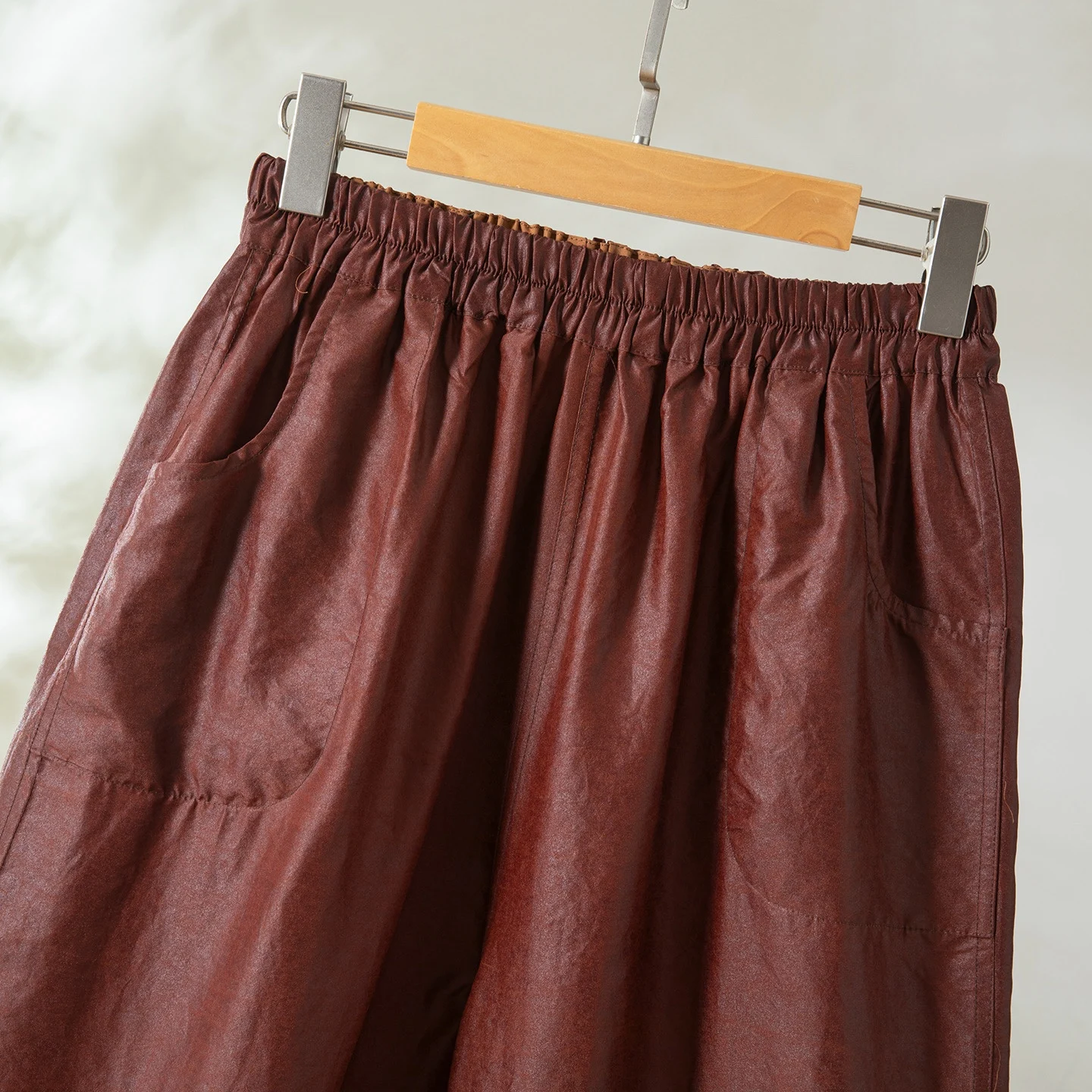 2025 Women's Fashion Early Autumn New 100% Natural Mulberry Silk Red Cloud Yarn Fragrant Cloud Yarn Retro Elastic Waist Pants