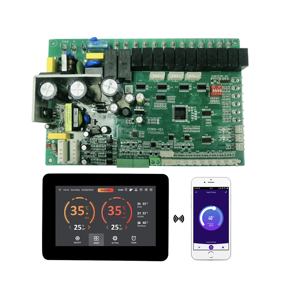 Factory Cheap Price Universal Air Source Inverter Heat Pump Controller EEV Pcb Board Wifi