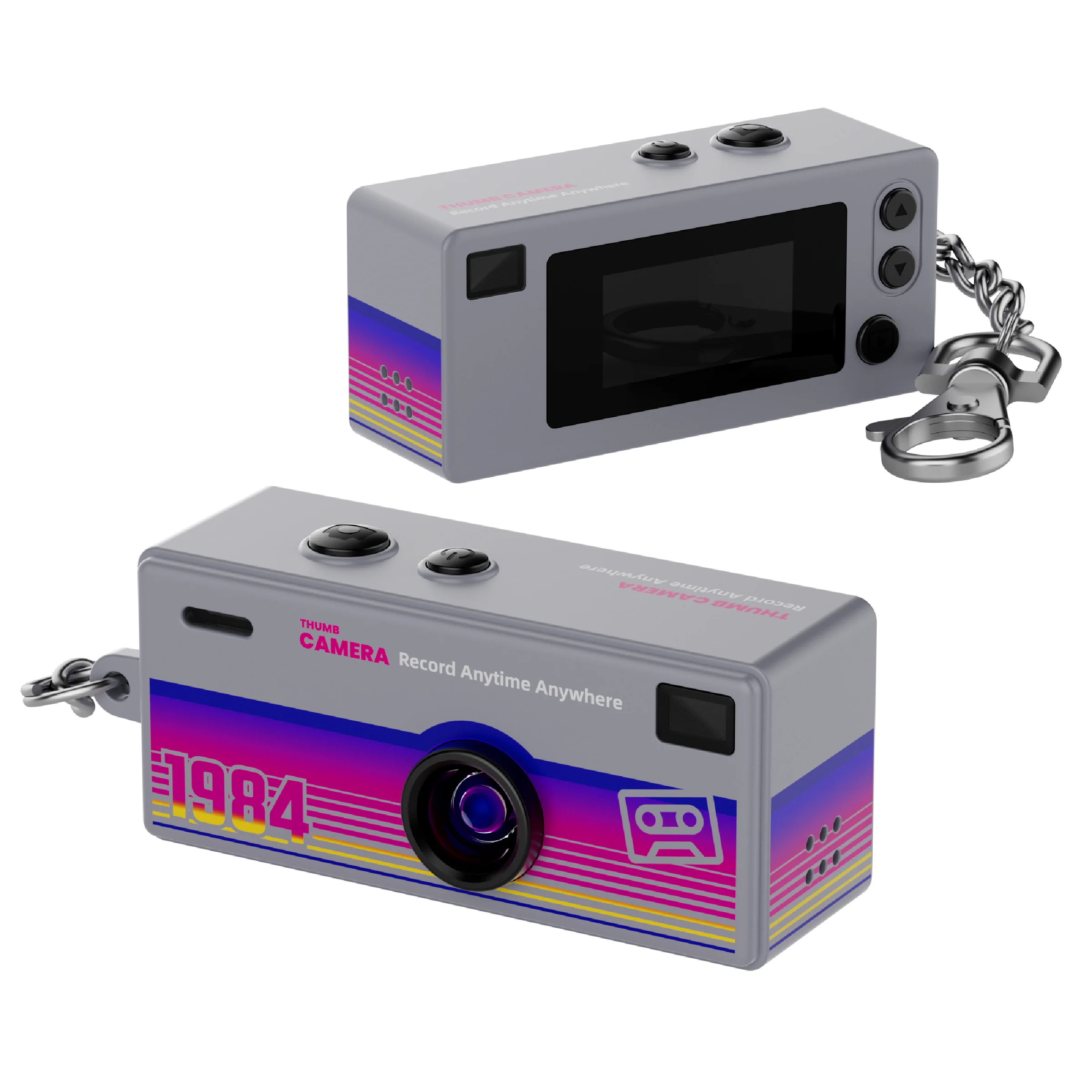 Retro 1984 Thumb Camera Mini Keychain Backpack Portable CCD