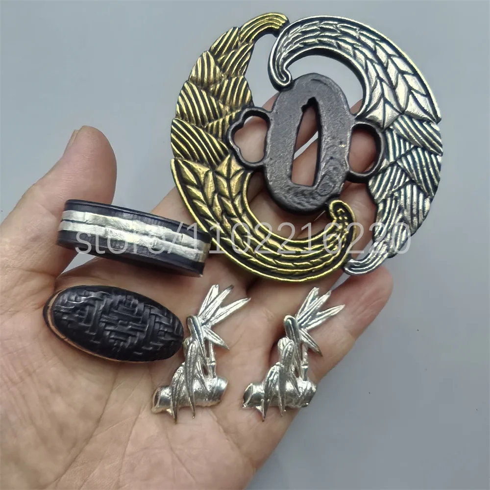 Amazing Copper Brass Gold Plated Silver Tsuba Handguard Fuchi Kashira Menuki For Real Japan Samurai Katana Sword Fittings