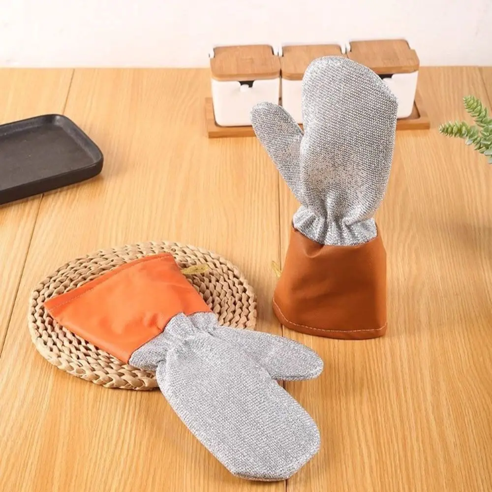 Thickened Silver Thread Dishwashing Gloves Non-stick Multi-functional Dishwashing Gloves Waterproof Kitchen Cleaning Gloves