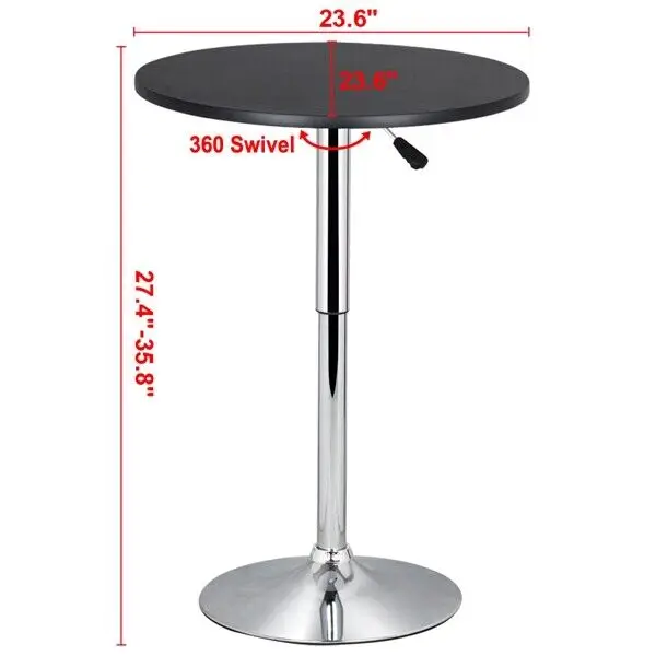 US Swivel Counter Height Table, Adjustable Pub, Bistro, Bar, Cafe Table, US Modern