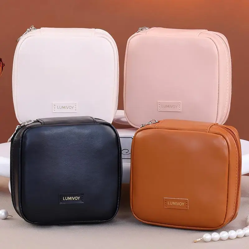 Portable Travel Luxury Mini Jewelry Organizer Bag Multiple Lattice Scratch-Proof Bracelets & Rings Compact Storage Pouch 1PC