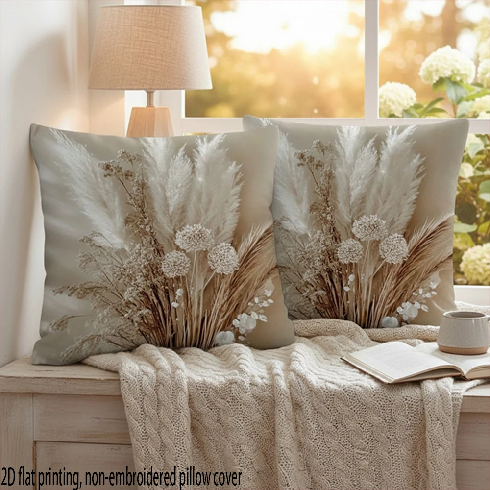 Pampas Grass Decor - 2D Flat-2pack Boho Pampas Grass kussenhoezen,