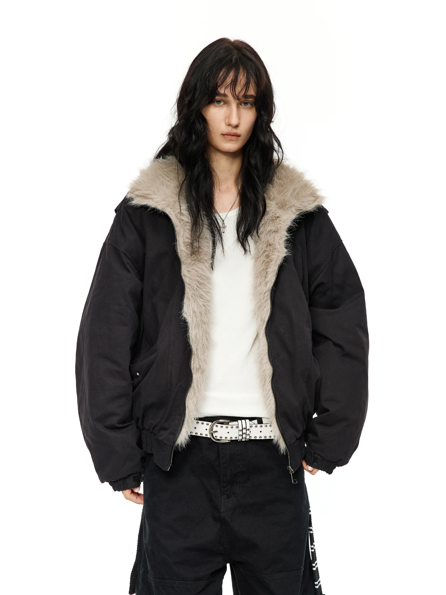 Men's Parkas 2025 Winter New Lapel Thickened Cold-proof Fashion Large Faux Fur Collar Parkas Long Sleeve Solid Color Chic Coats