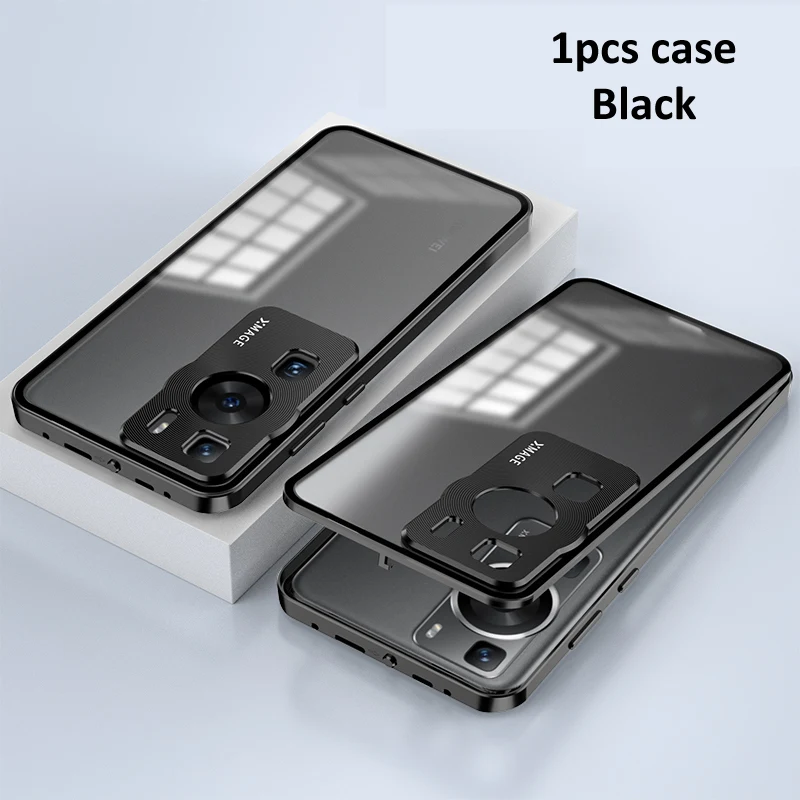 Aluminium Alloy Metal Frame Bumper + Acrylic Back Cover For Huawei P60 Pro P60Pro P 60 Camera Lens Protector Case Thin