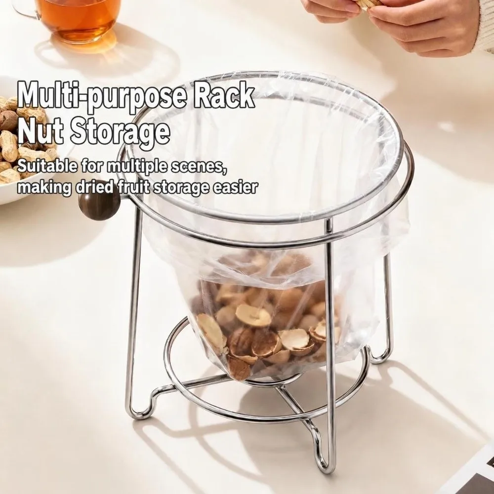 Stainless Steel Garbage Bag Holder Portable Multifunctional Trash Bag Rack Space Saving Waste Organizer Stand Home Storage