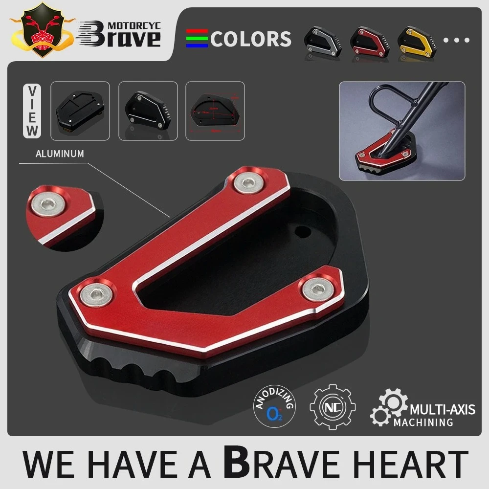

For DL650 VStrom 650 XT 650XT V strom 650 2012 - 2020 Motorcycle Kickstand Foot Side Stand Extension Pad Support Plate
