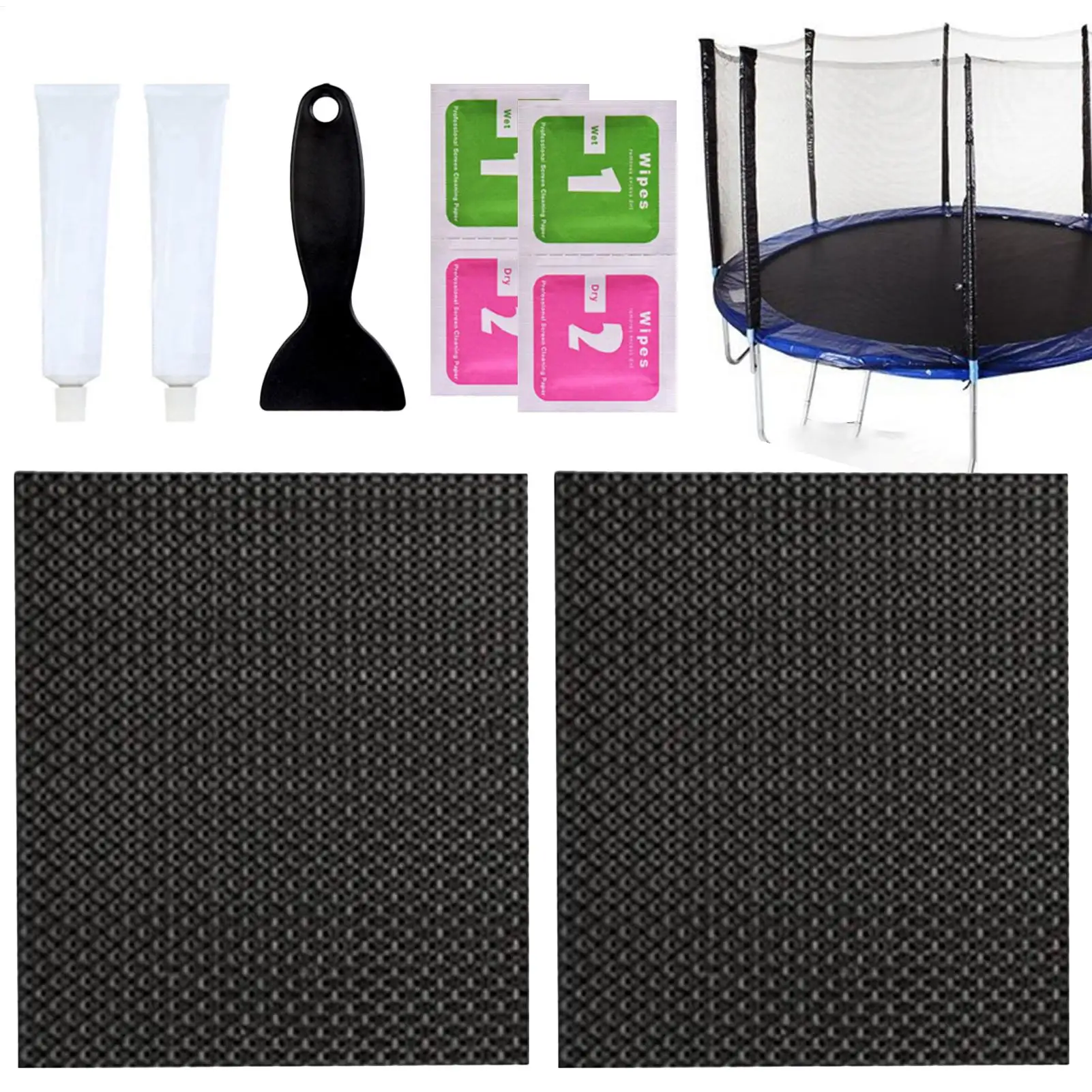 Trampoline Patch Repair Kit Cuttable Strong All-Weather Secure Mat Patch for Home Garden Yard Patio Lawn Grassland