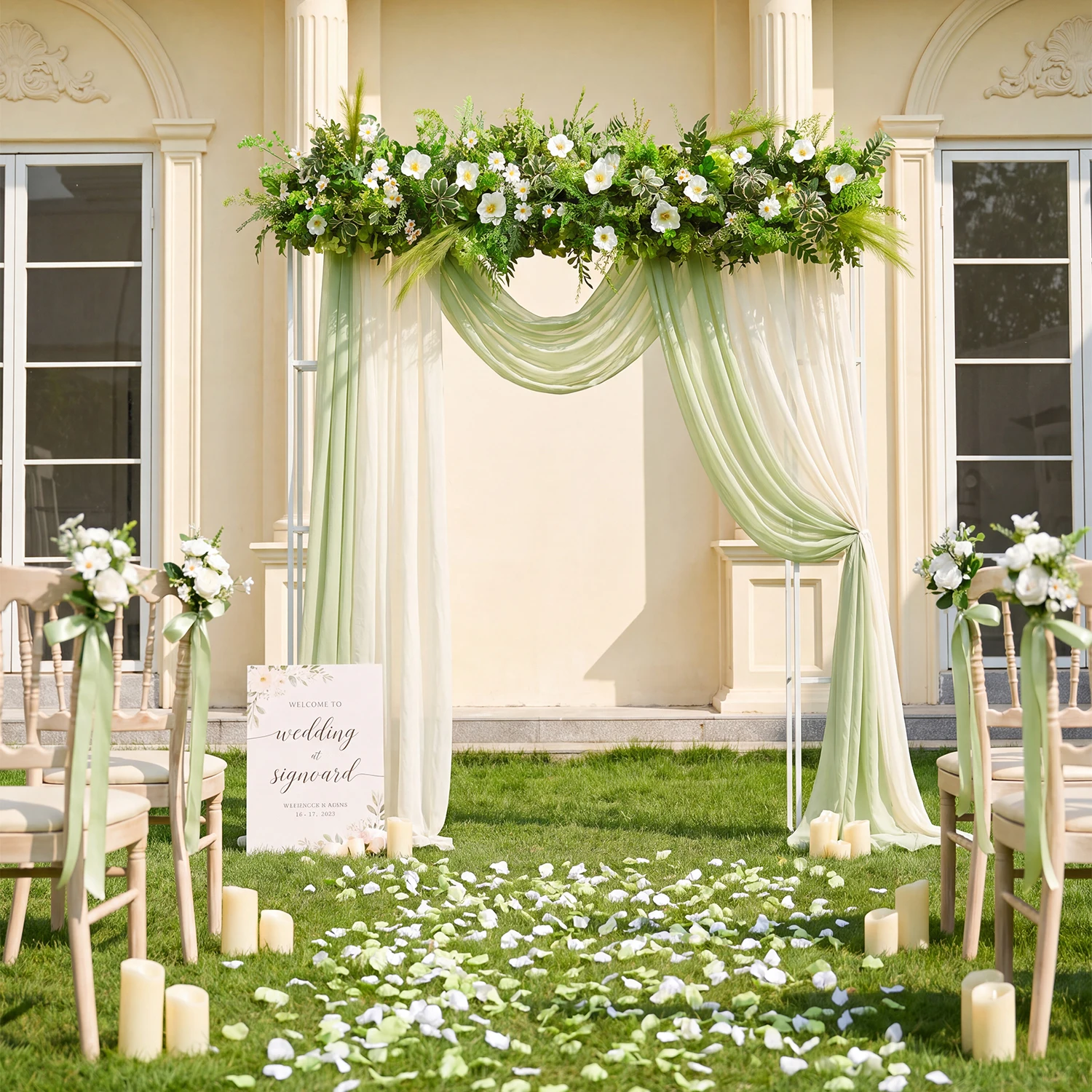 زهور اصطناعية خضراء من يوفلاور - مراجعة Supply Wedding Venue وسعره