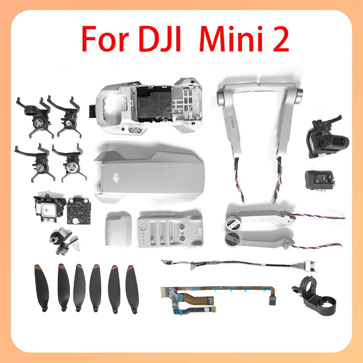 

Original Min2 upper middle lower shell gimbal, front rear arm motor ESC cable, three in one axis arm assembly for DJI Min2