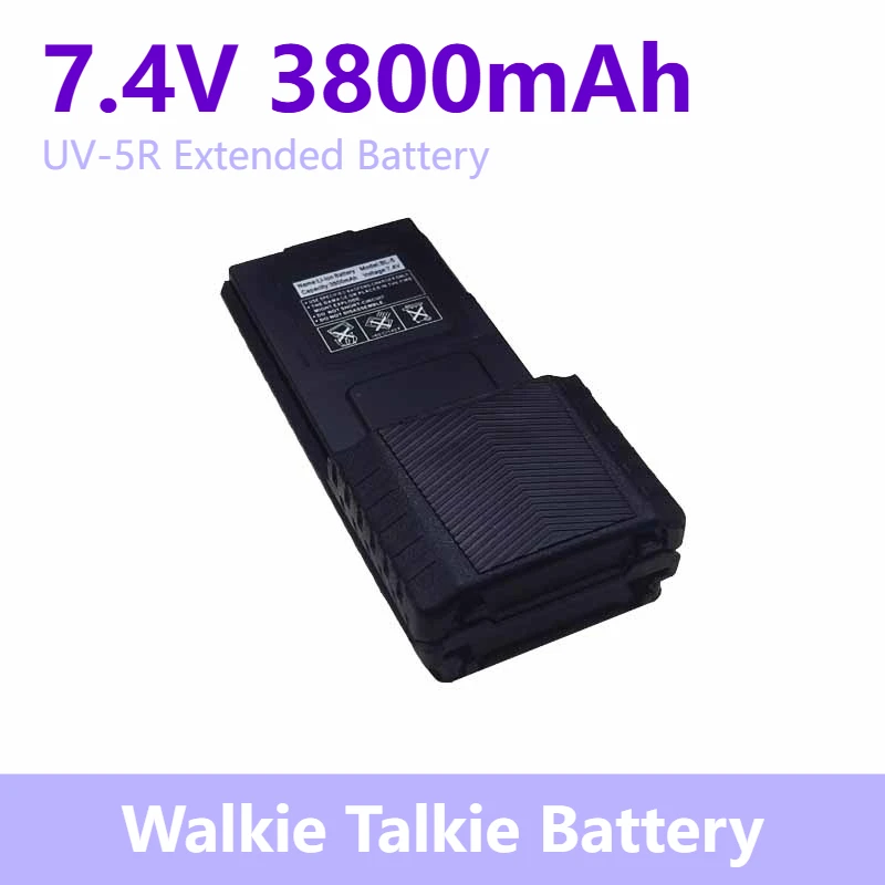 7.4V 3800mAh Compatible with BaoFeng Walkie Talkie Battery UV-5R Plus Rechargeable Batteria for UV5RA Radio Accessories UV5RE