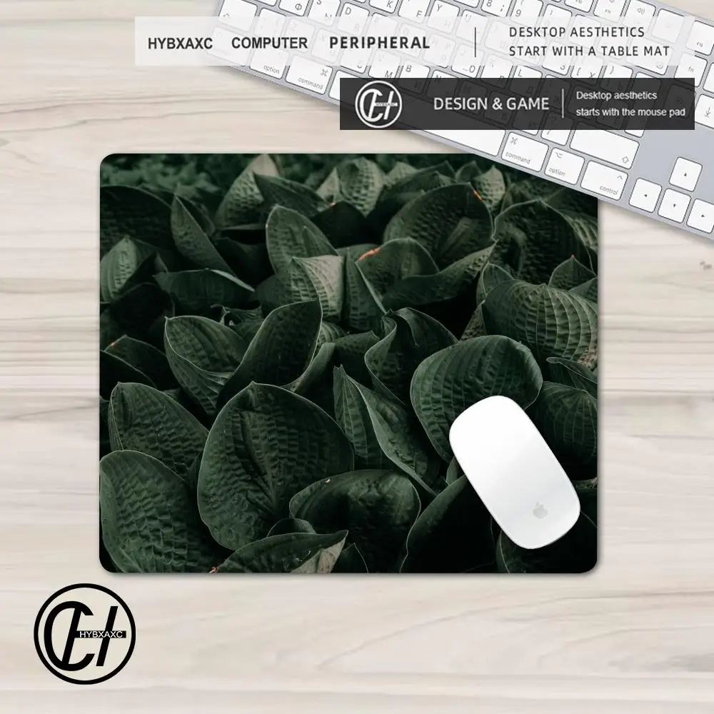 HYBXAXC Forest Gaming Mouse Pad Vintage Floral Green Leaves Aesthetic Gaming Mousepad XS Bushes Desk Mat 45x40 Nature Desk Mat