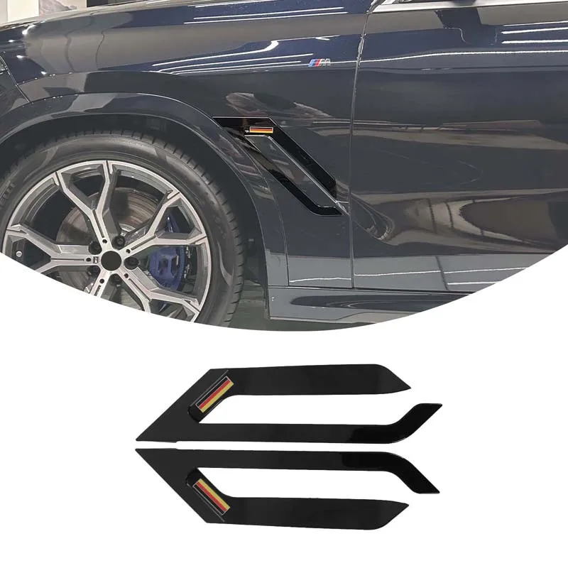 

Front Fender Side Shark Gill Trim Sticker Air Flow Wing Vent Trim Side Fender Decal Car Accessories for BMW X6 G06 2020-2025