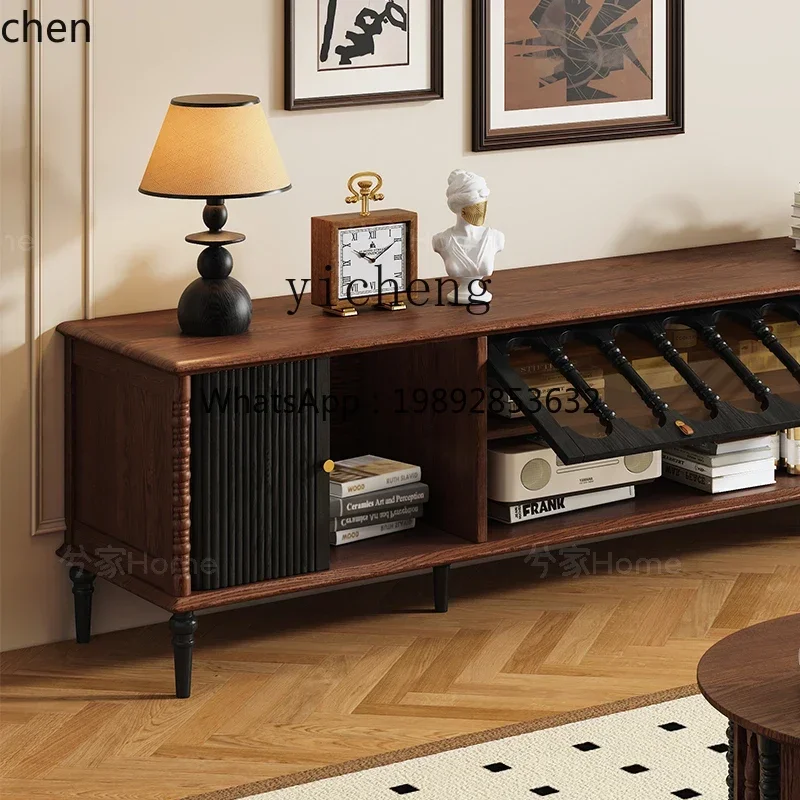 DSA roller shutter TV cabinet retro style TV cabinet living room floor  cabinet coffee table