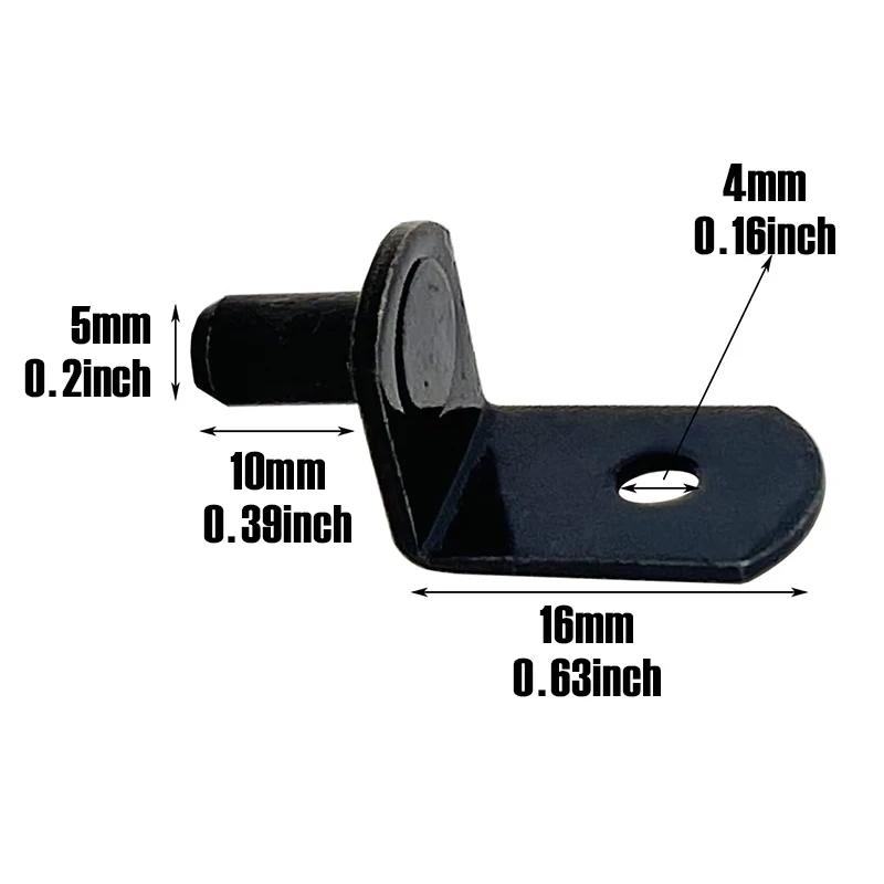 20/ 40 pcs, Shelf Support Pegs, 5mm Metal Nickel L-Shaped Support Pegs with Hole, Cabinet Support Pins for Furniture, Black