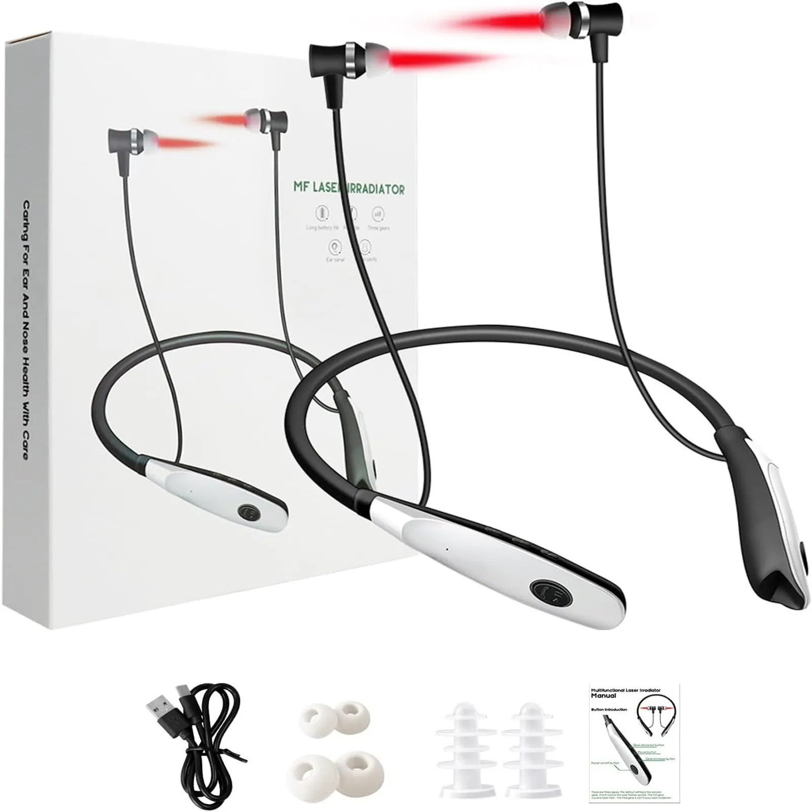 

Портативный лазерный облучатель для носа и ушных каналов, перезаряжаемый лазерный облучатель для ушей 650 нм, уменьшающий шум в ушах