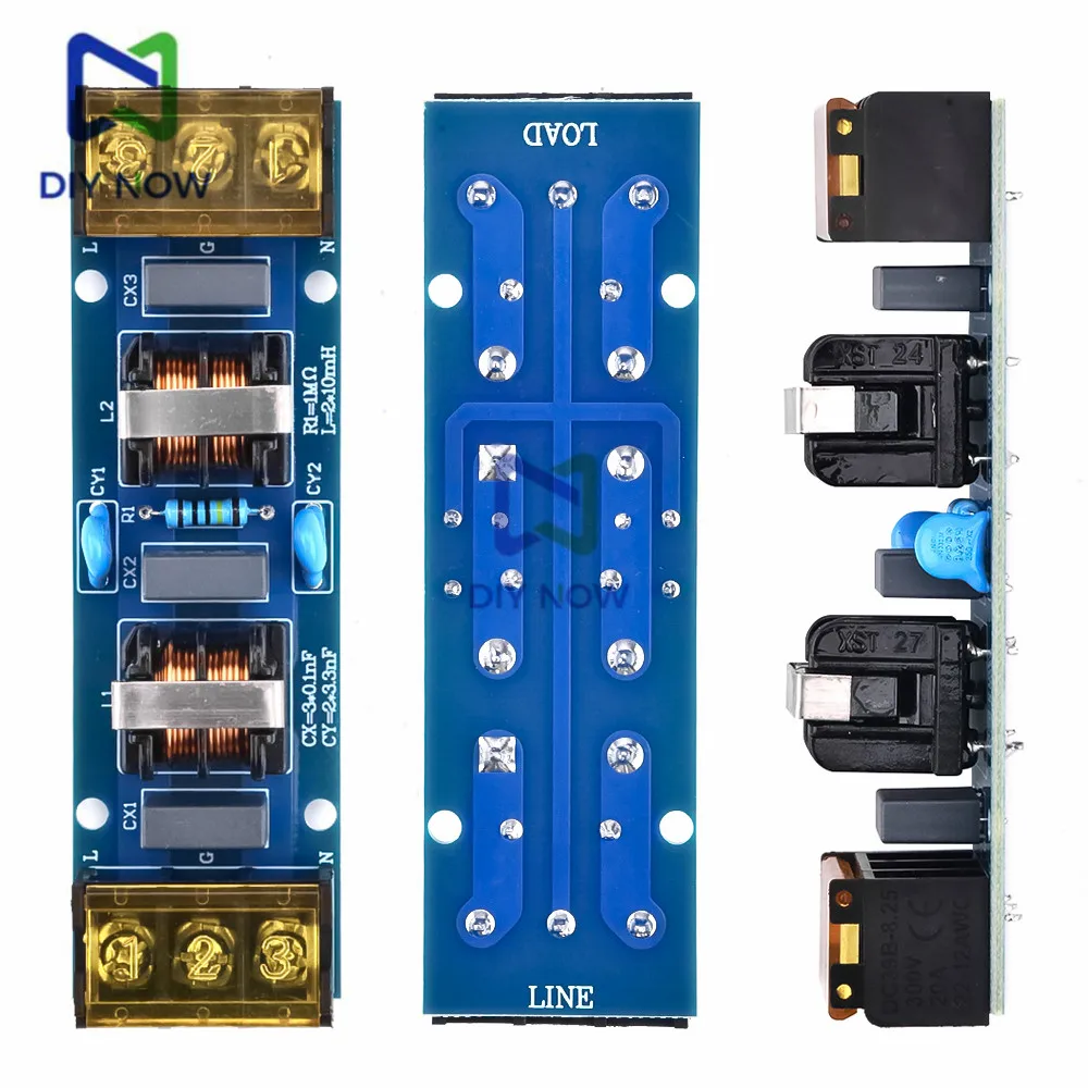 6A 25A voeding EMI-filtermodule Hoogfrequente tweetraps voeding Laagdoorlaatfilterborden