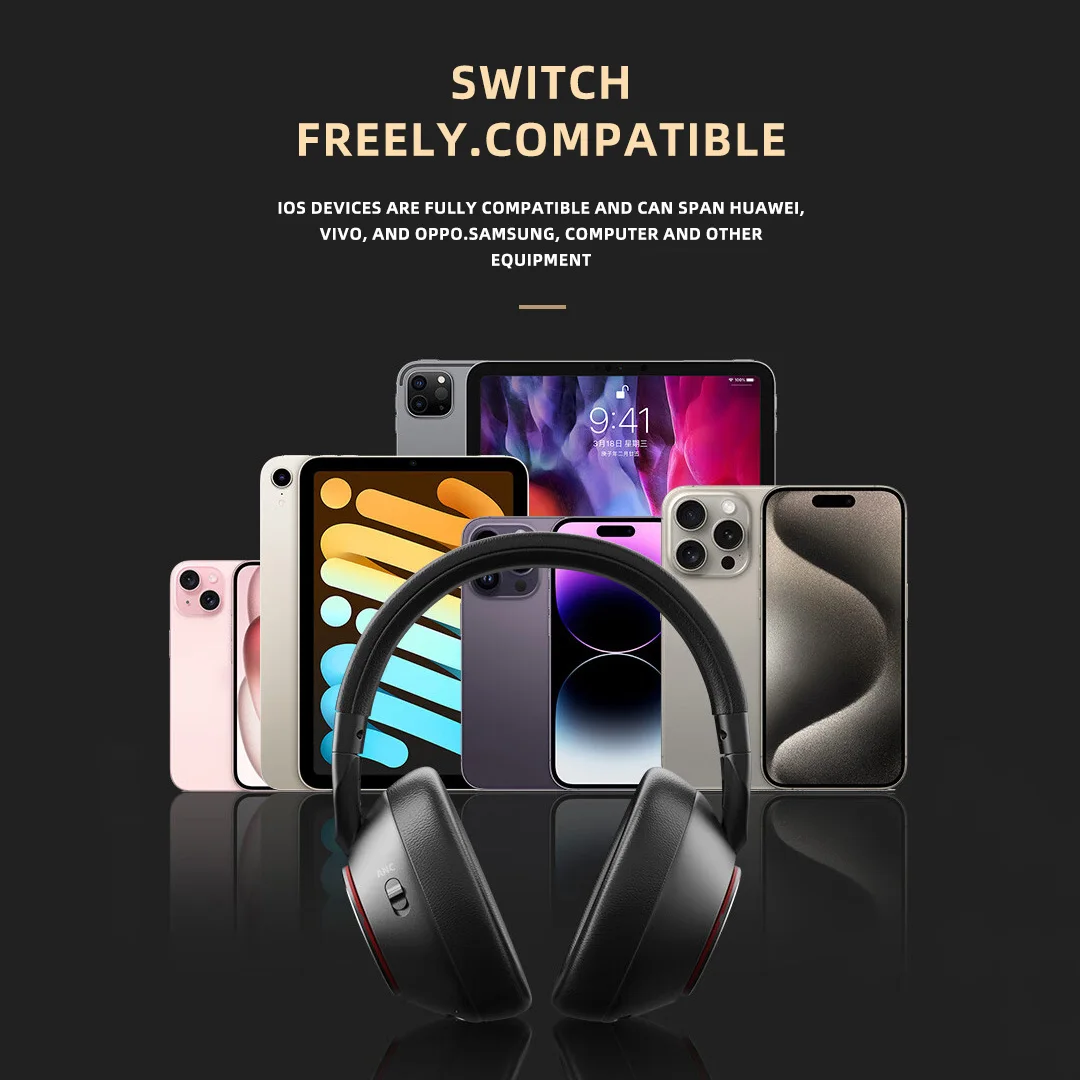 Original Y889 Bluetooth Headphones -48db Active Noise Cancelling Bluetooth headphones ANC-Max Headsets HiFi Stereo Earphones