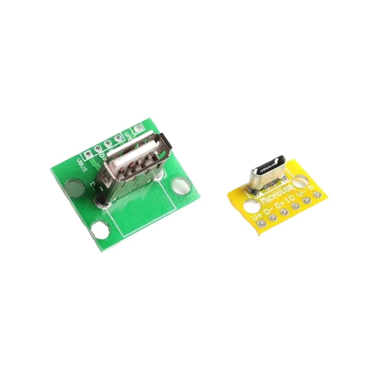 5PCS 180 Degree Vertical Micro USB Female Breakout Board 2.54mm Pitch USB 2.0 PCB Socket Adapter Connector