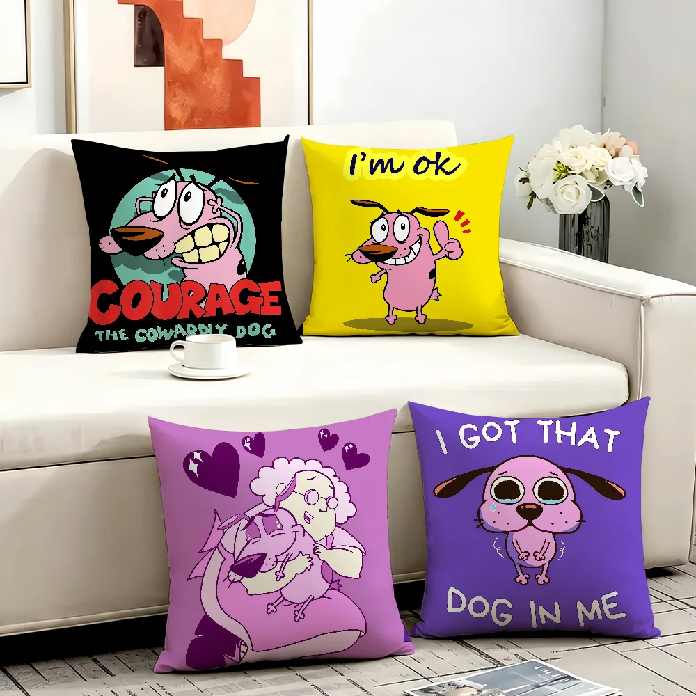 Cartoon C-Courage C-Cowardly Dog cushion cover Comfortable Decorative For Bedroom Living room Dormitory Picnic and Holiday