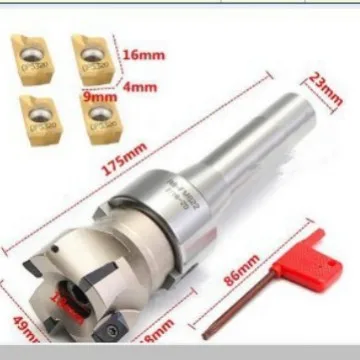 SKU: R8-FMB22-7/16 inch milling shank + 400R cutter head + 4 pieces 1604 inserts