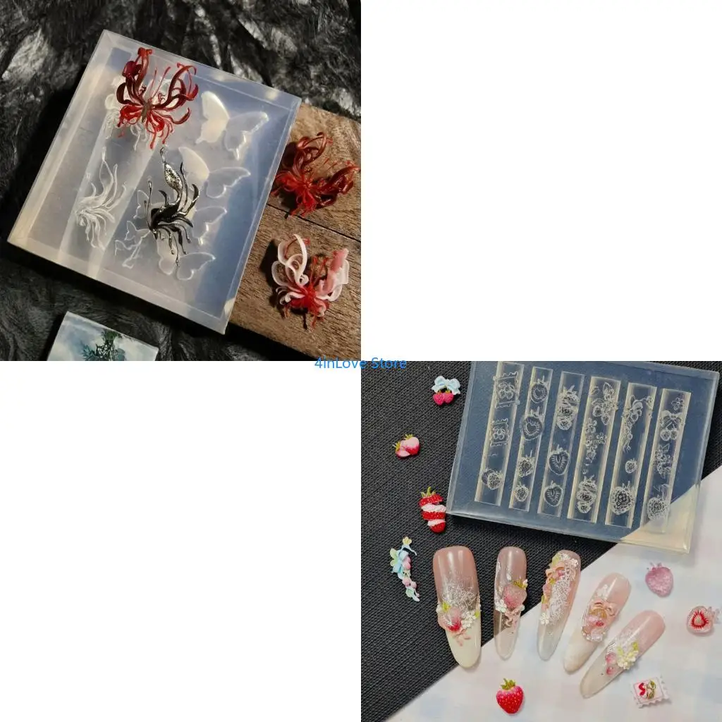 

T4MD Art Moulds Silicone Template Designing Tool Delicate Silicone Handmade Molds for Manicure Creation