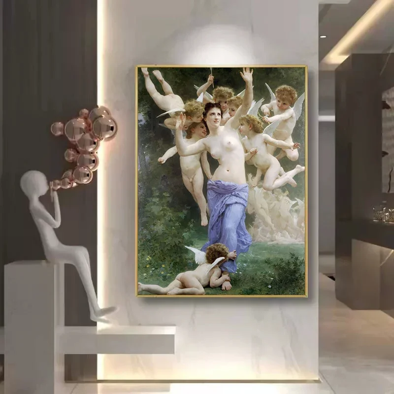 Artist William Bouguereau Classic Artwork Poster Canvas Oil Painting Woman Figure Wall Art For Living Room Home Decoration