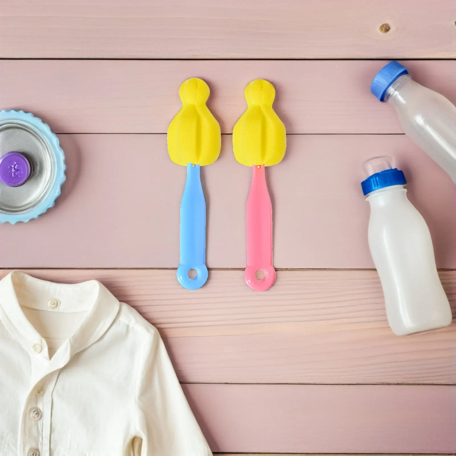 

20Pcs Sponge Baby Bottle Brush Set Nipple Cleaner for All Bottle Brands Deep Clean Milk Residue Safe Non-Scratch Portable