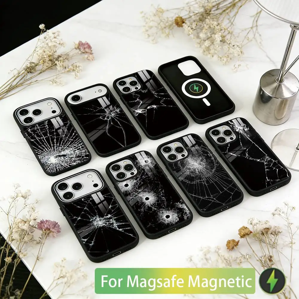 

Broken Phone Case For iPhone17,16,15,14,13,12,11 Plus,Pro Magnetic with Magsafe Wireless Charging
