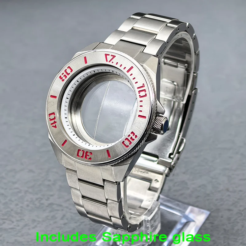 NH35 Case Samurai King Case Sapphire Glass Fits NH34 NH35 NH36 7S 4R Movement 28.5mm Dial With Steel Watch Band Samurai Case
