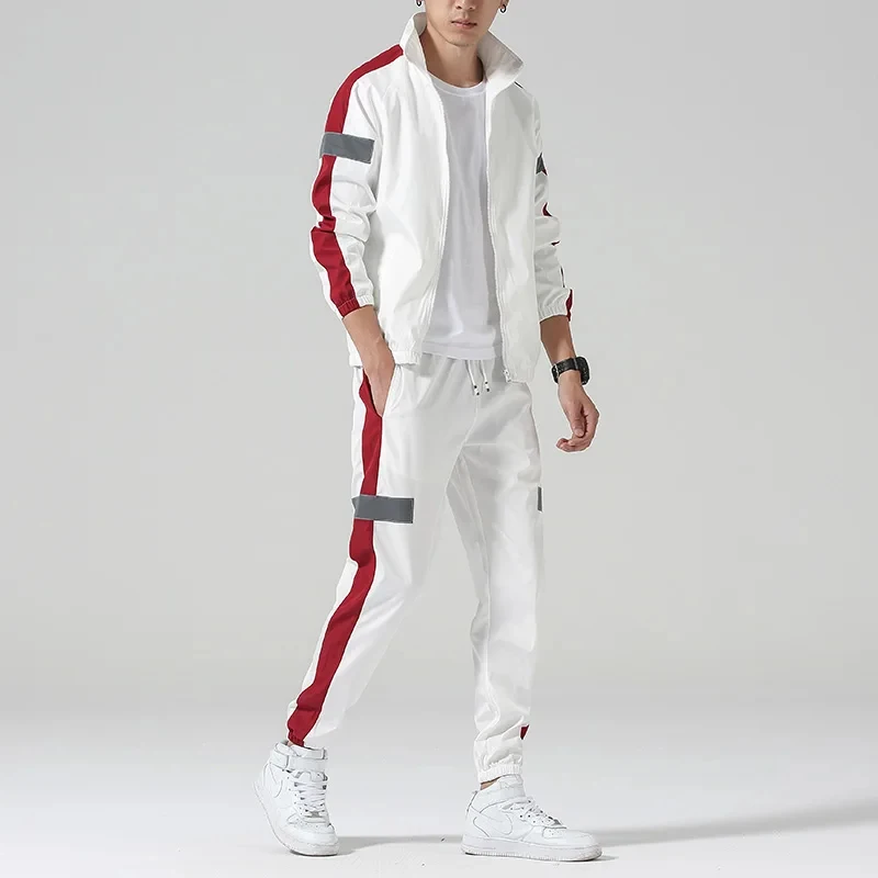 2Pcs Men Tracksuit Hoodie Tops Joggers Pants Tracksuit Set Male Running Jogging Sportswear Hooded Pants Mens Sweat Suit view 5