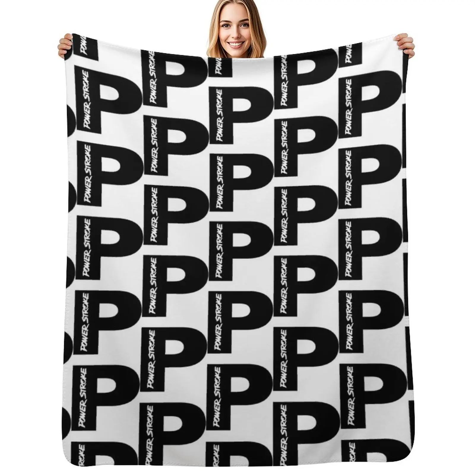 PowerStroke Black Throw Blanket Spring Fall Cozy Throw Blanket for Couch