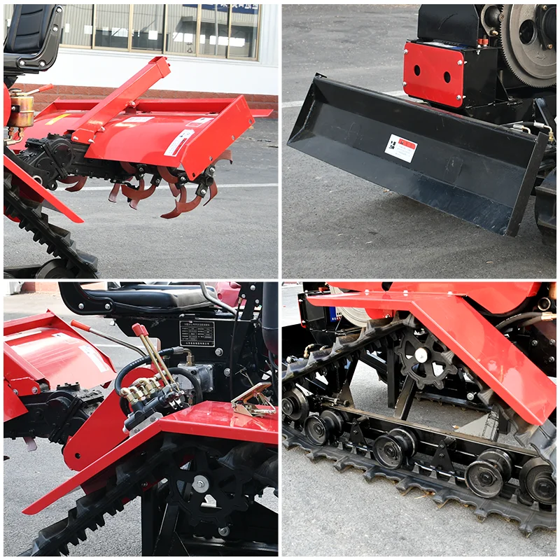 25HP Diesel Mini  Small Crawler Agricultural Rotavator Farm Power with Core Engine and Gearbox for Sale
