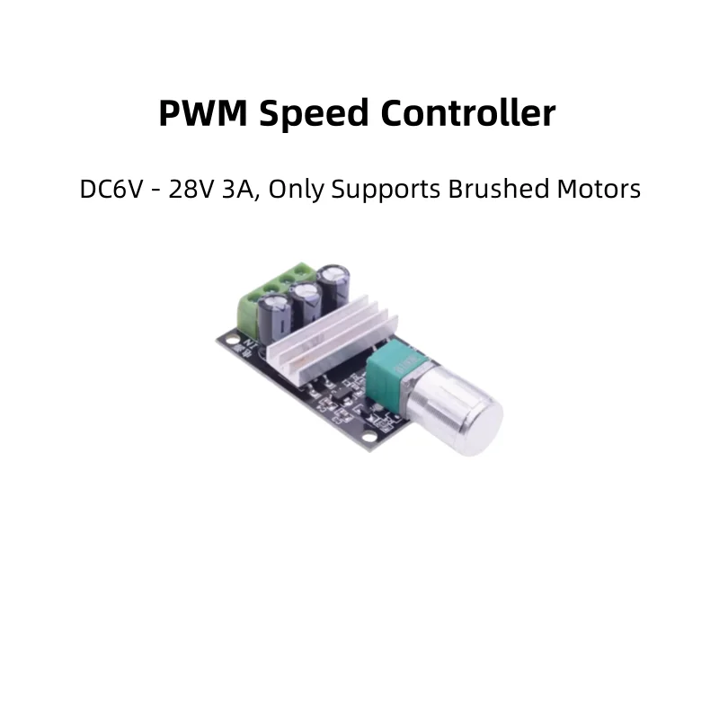 PWM DC Brushed Motor Speed Controller, 6V - 28V 3A, Speed - Regulating Switch Control Board, Model 1203BK