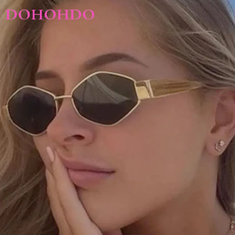 

Fashion Steampunk Polygon Metal Frame Women's Sunglasses Designer Brand Men's Sun Glasses Driving Traveling Shades UV400 Lentes