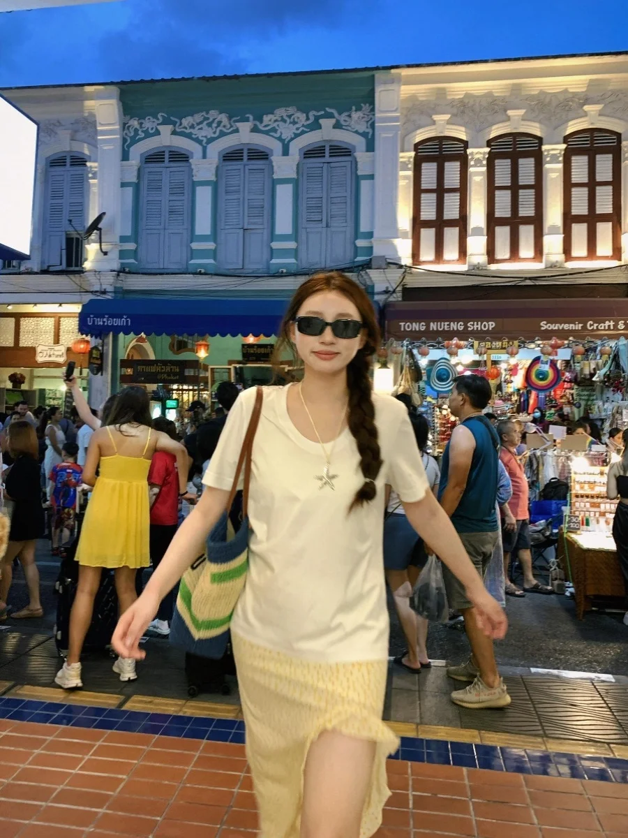 Elegant Asymmetrical Lace Trim Half Skirt Women's Spring Autumn New Style Retro Yellow Floral Skirt High Waist Midi A-Line