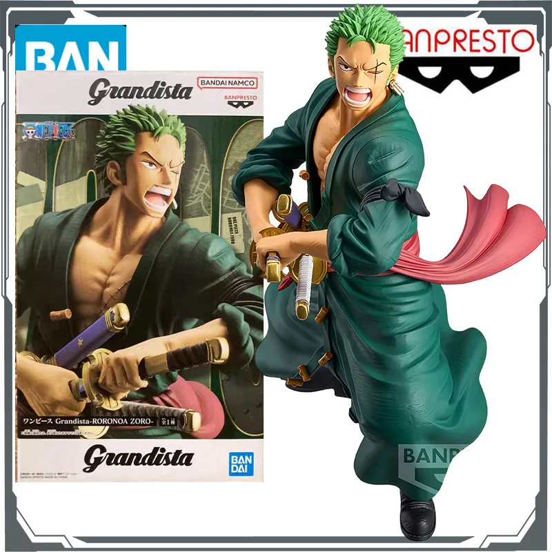 

Bandai Original BANPRESTO One Piece Roronoa Zoro 220mm Anime Action Figures Toys for Boys Christmas Gift Model Ornaments