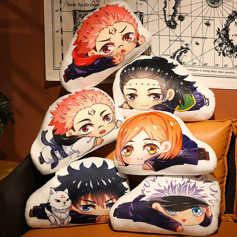 Kawaii Jujutsu Kaisen Plush Pillows Cute Anime Cushion Gojo Satoru Dakimakura Geto Suguru Stuffed Doll Yuji Itadori Throw Pillow