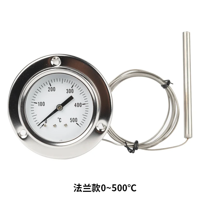 Oven thermometer pressure capillary high temperature thermometer, 304 stainless steel industrial equipment thermometer