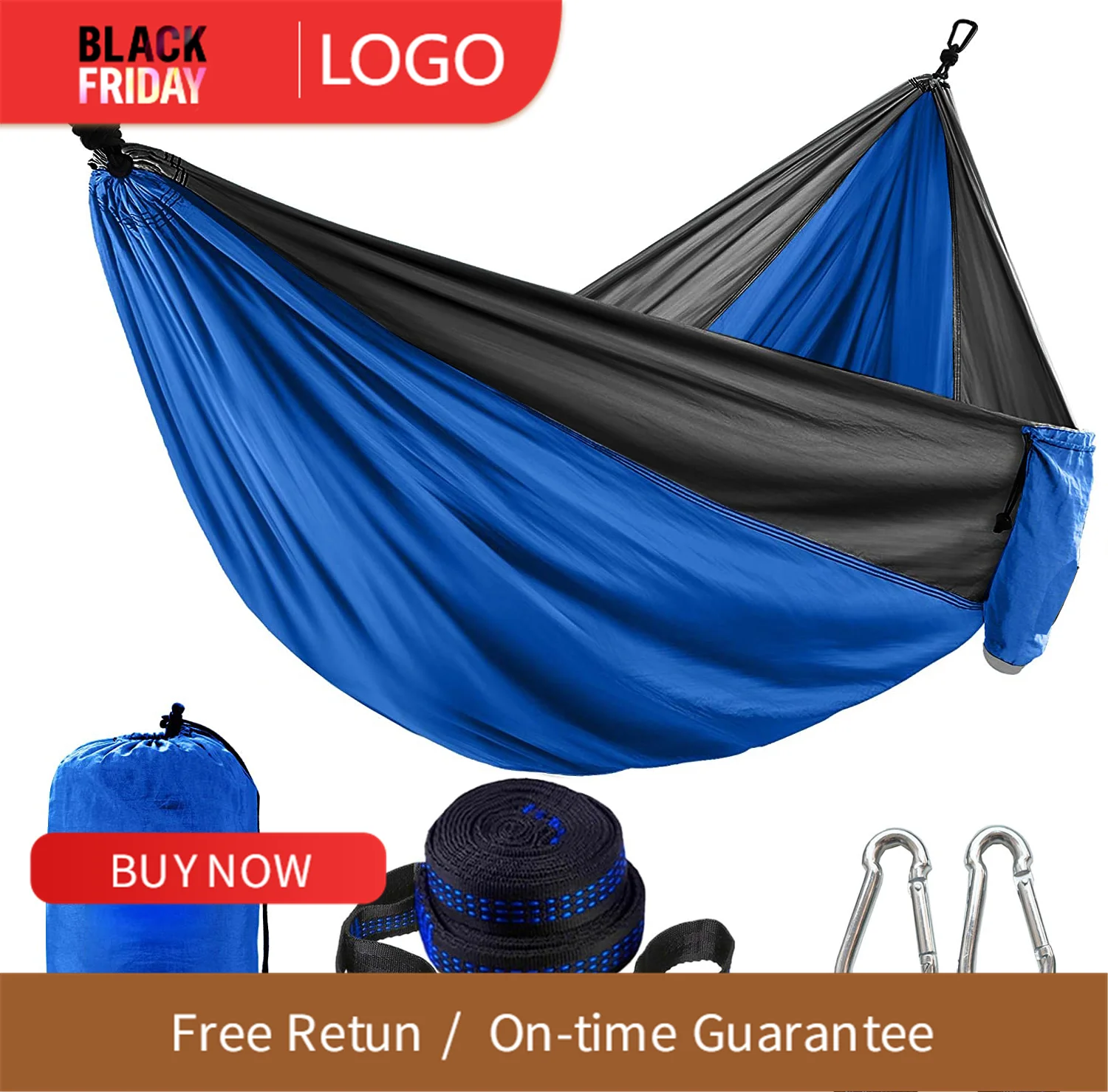 Portable Hammock Nylon Parachute Fabric Single and Double Size Outdoor Camping Hiking Garden Hammock