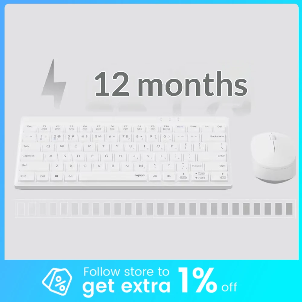 

Rapoo 8000GT Wireless Keyboard Original Phase 3220 Engine 2400DPI 30IPS 10G Office Keyboard Light Tone For Pc Accessories Gifts