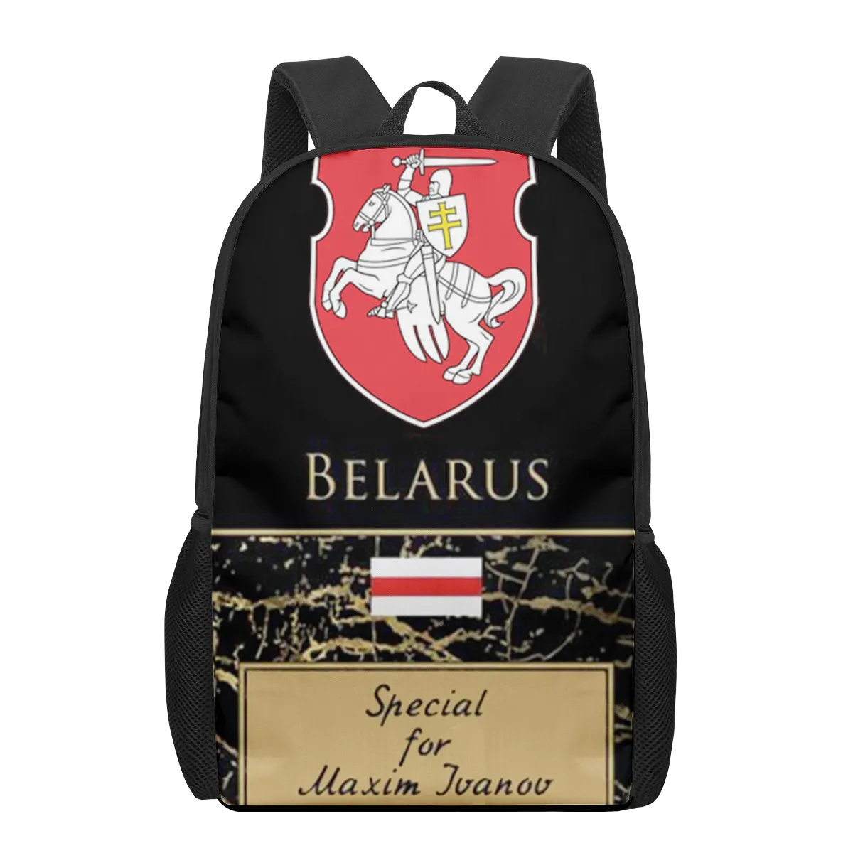 

Republic Belarus National flag 3D Print Book Bags Back to School Bag Set for Boys Girls Kids Backpack Stylish Elementary Childre