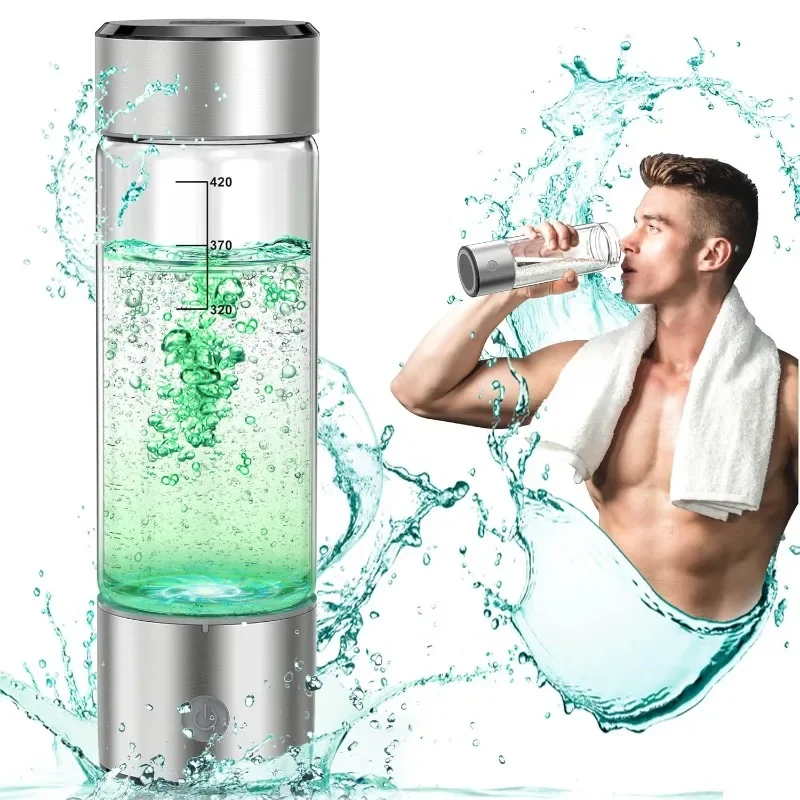 Bouteille d'eau hydrogène portable, générateur de bouteille d'eau rine avec technologie SPE PEM, bouteille d'eau hydro portable adaptée, 3 min