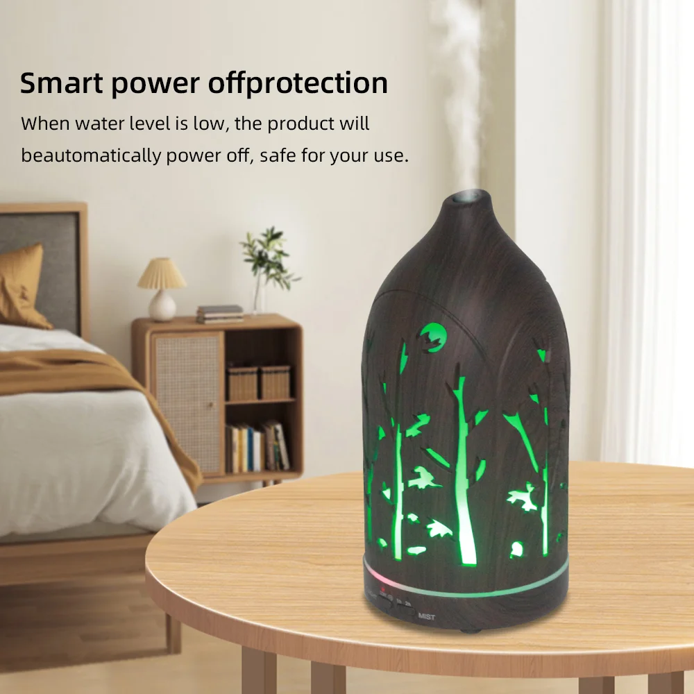 Ultrasonic Essential Oil Diffuser with Auto Shut-Off 7-Color LED Quiet Operation for Home Office Yoga & Spa
